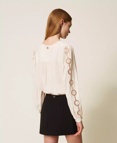 Twinset Blusa in crêpe con ricamo Bluse e camicie - Boutique Luisa Trendy