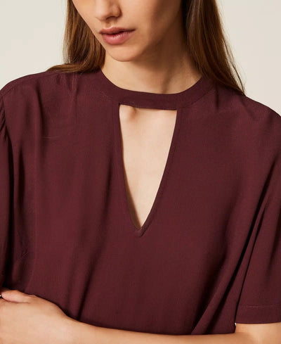 Twinset Blusa in crêpe de Chine con cut - out Bluse e camicie - Boutique Luisa Trendy