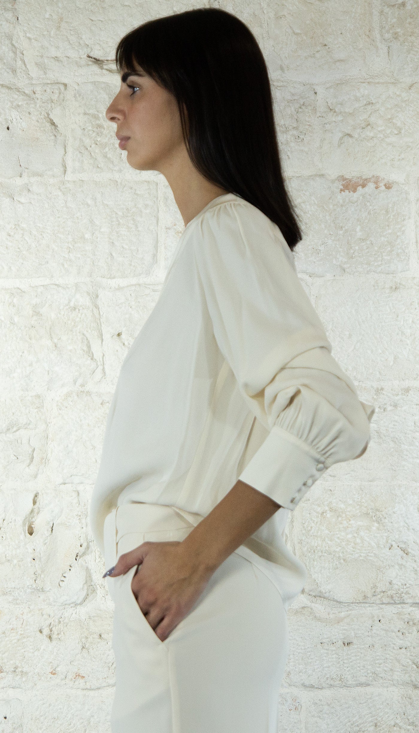 Twinset Milano Blusa in crepe scollo V.