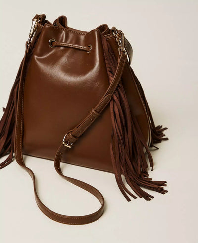 Twinset Borsa a secchiello 'Melrose' con frange Borse e portafogli - Boutique Luisa Trendy