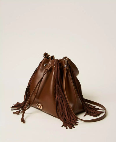 Twinset Borsa a secchiello 'Melrose' con frange Borse e portafogli - Boutique Luisa Trendy