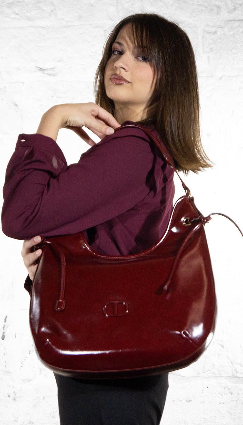Twinset Borsa Hobo bordeaux in vinile Borse e portafogli - Boutique Luisa Trendy