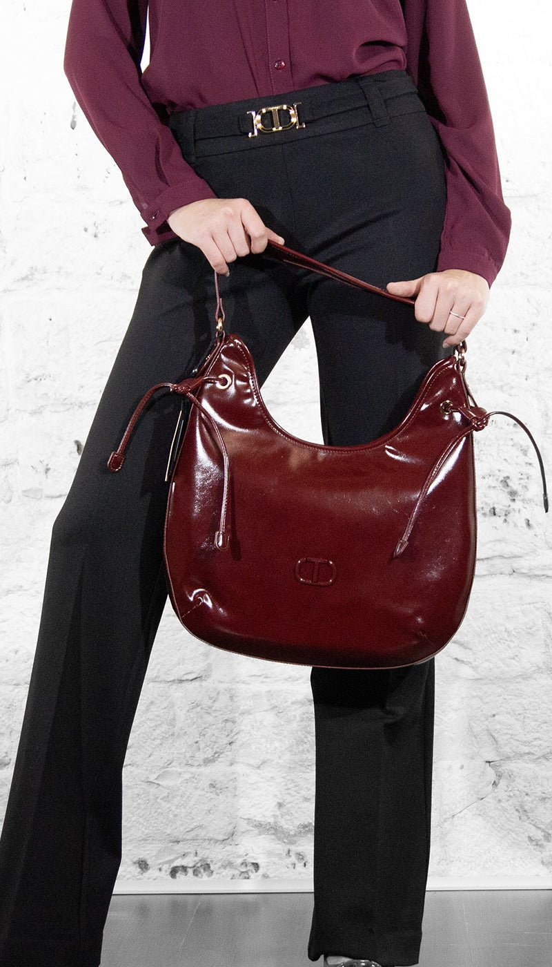 Twinset Borsa Hobo bordeaux in vinile Borse e portafogli - Boutique Luisa Trendy