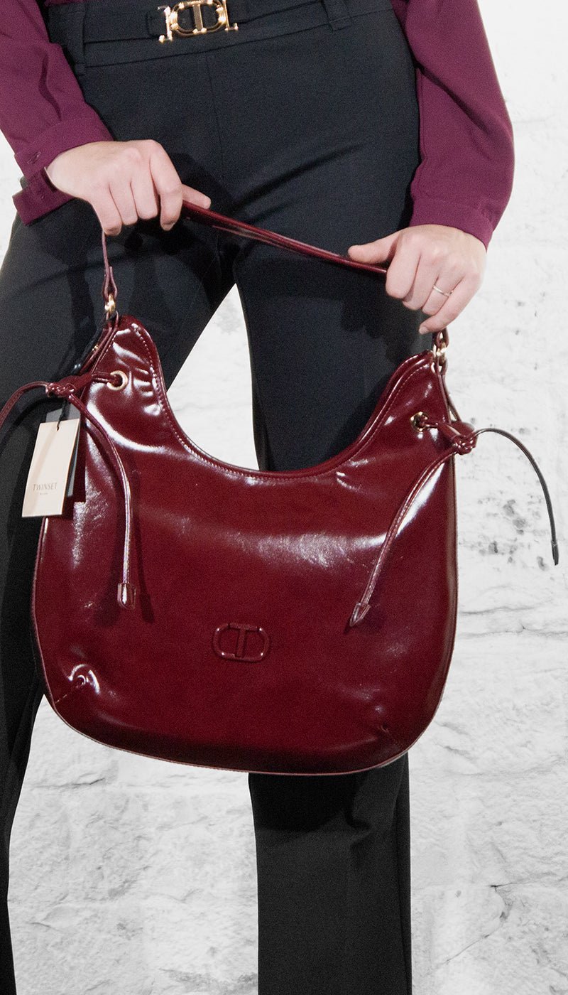 Twinset Borsa Hobo bordeaux in vinile Borse e portafogli - Boutique Luisa Trendy