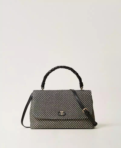 Twinset Borsa top handle in canvas effetto rete Borse e portafogli - Boutique Luisa Trendy