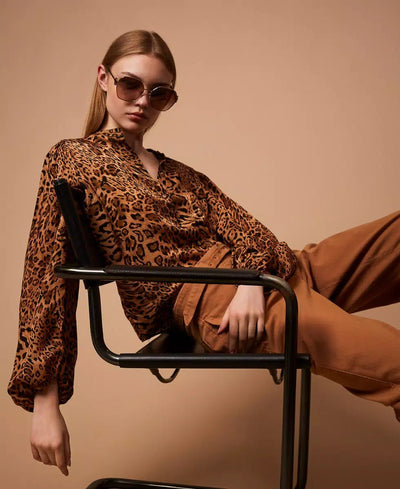 Twinset Camicia jacquard a stampa animalier Bluse e camicie - Boutique Luisa Trendy