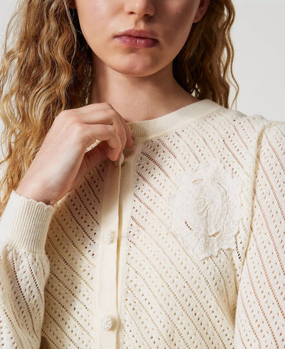Twinset Cardigan con patch ricamato Maglie e cardigan Donna - Boutique Luisa Trendy