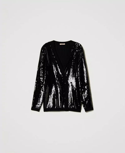 Twinset Milano Cardigan doppiopetto in full paillettes