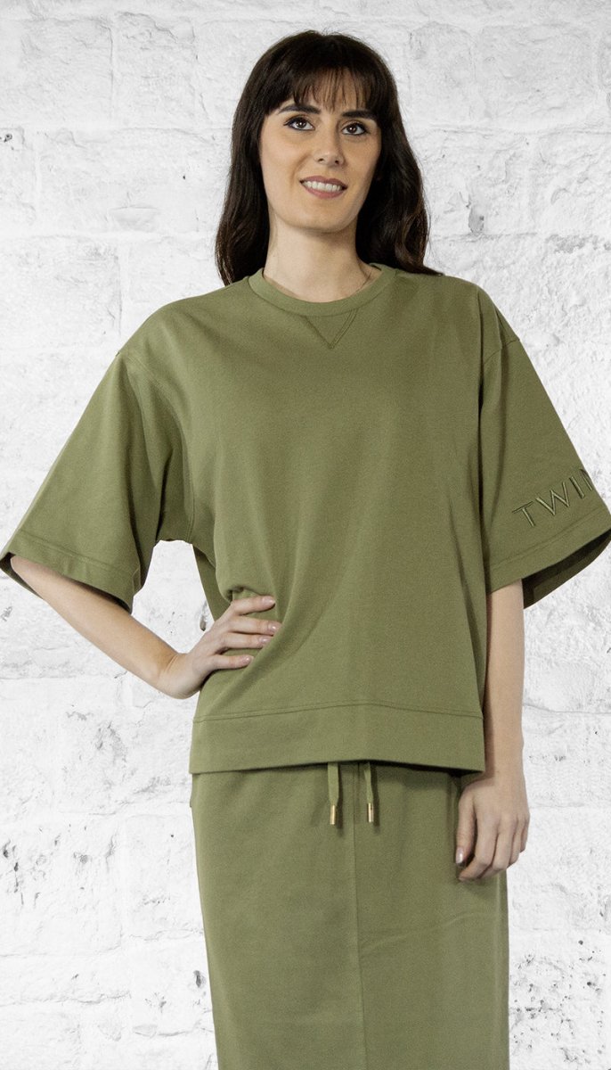 Twinset Felpa e gonna in cotone Tailleur - Boutique Luisa Trendy