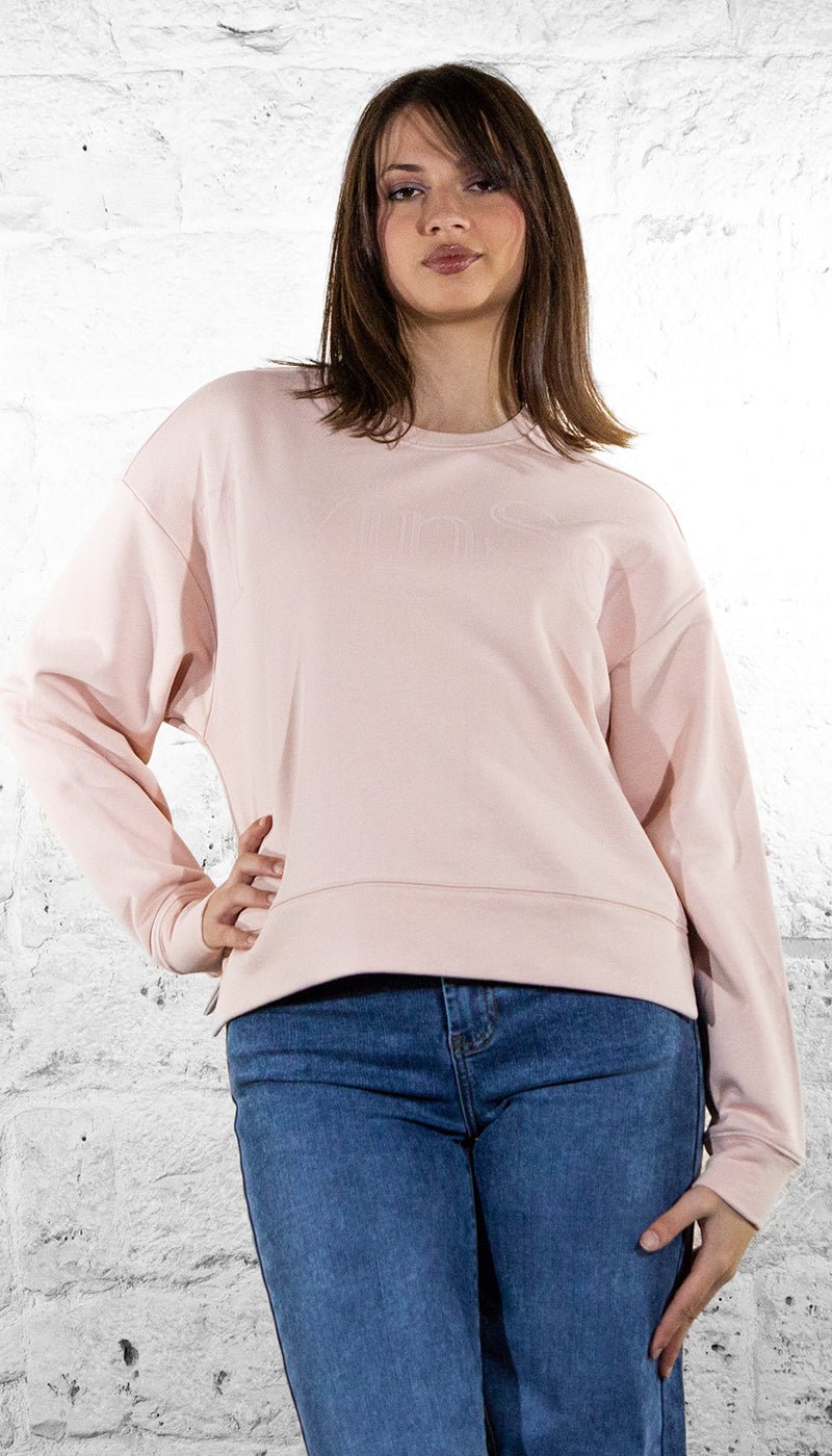 Twinset Felpa over rosa in cotone scritta logo 252TT2330 Felpa - Boutique Luisa Trendy