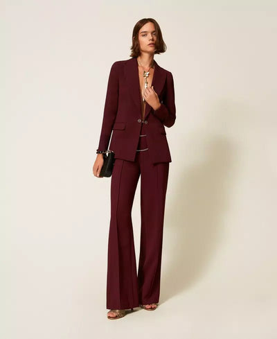 Twinset Giacca blazer in crêpe con Oval T Capispalla Donna - Boutique Luisa Trendy