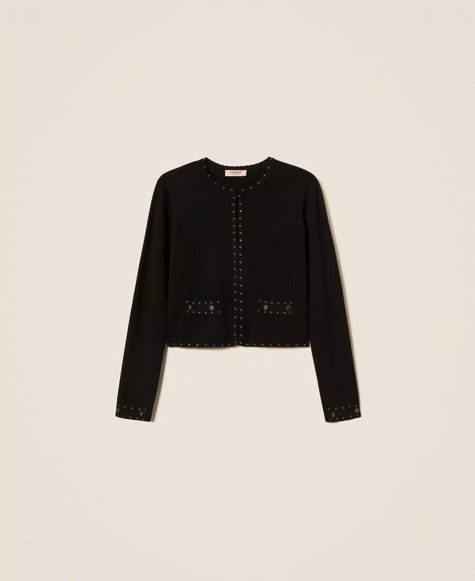 Twinset Giacca in maglia con strass Capispalla Donna - Boutique Luisa Trendy