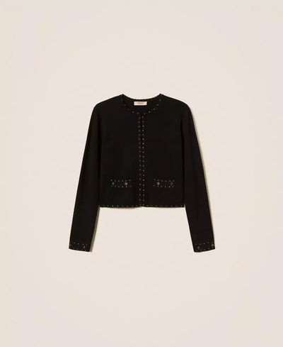 Twinset Giacca in maglia con strass Capispalla Donna - Boutique Luisa Trendy