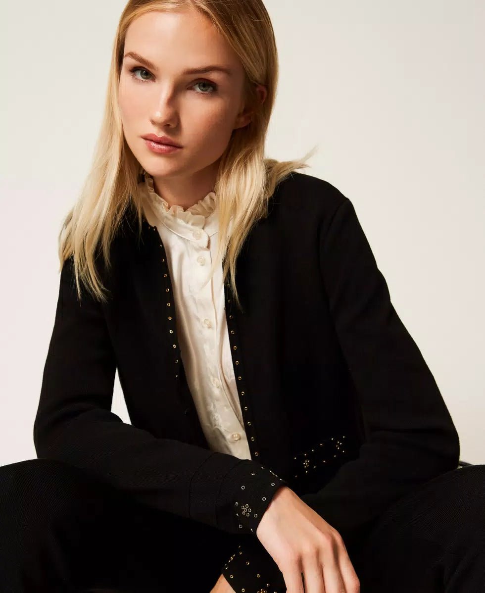 Twinset Giacca in maglia con strass Capispalla Donna - Boutique Luisa Trendy