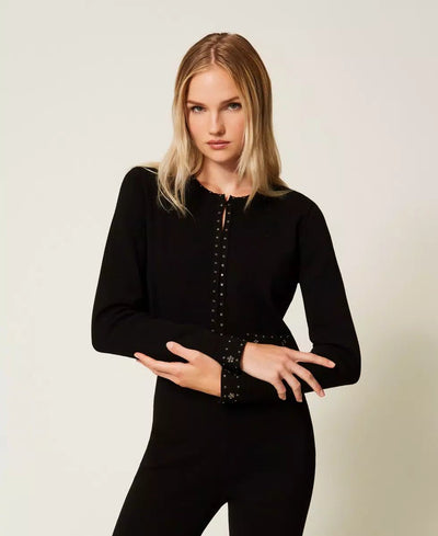 Twinset Giacca in maglia con strass Capispalla Donna - Boutique Luisa Trendy