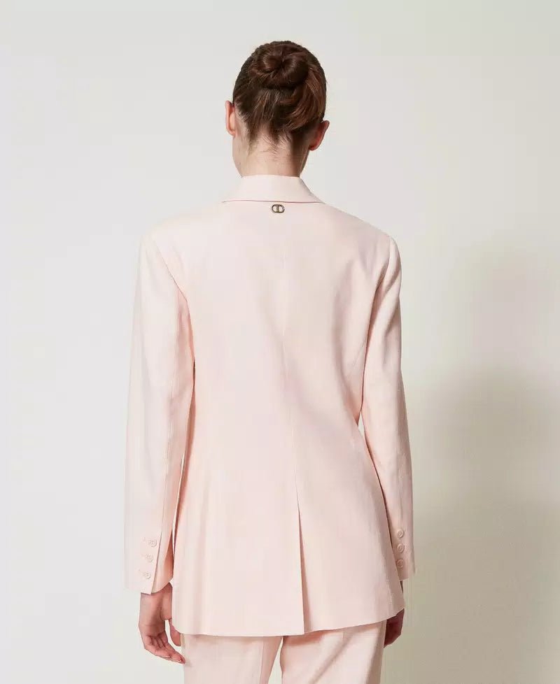 Twinset Giacca in misto lino con ricamo Capispalla Donna - Boutique Luisa Trendy