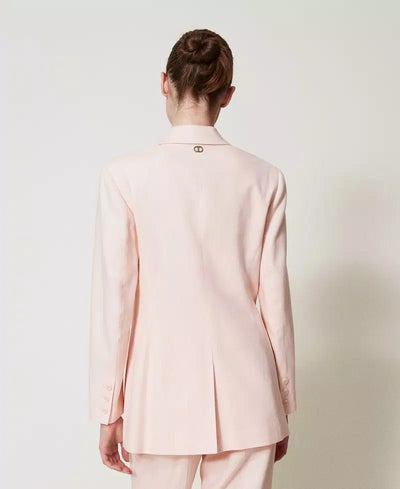 Twinset Giacca in misto lino con ricamo Capispalla Donna - Boutique Luisa Trendy