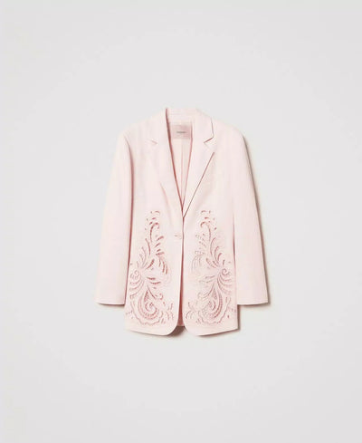 Twinset Giacca in misto lino con ricamo Capispalla Donna - Boutique Luisa Trendy