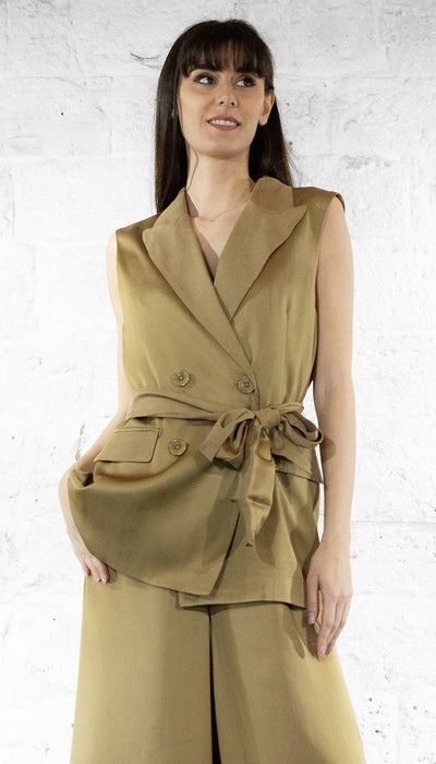 Twinset Gilet doppiopetto in viscosa e lino Capispalla Donna - Boutique Luisa Trendy