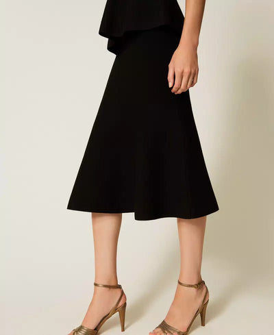 Twinset Gonna longuette in maglia con godet Gonna - Boutique Luisa Trendy
