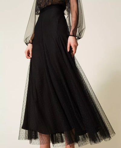 Twinset Gonna lunga in tulle plumetis Gonna - Boutique Luisa Trendy