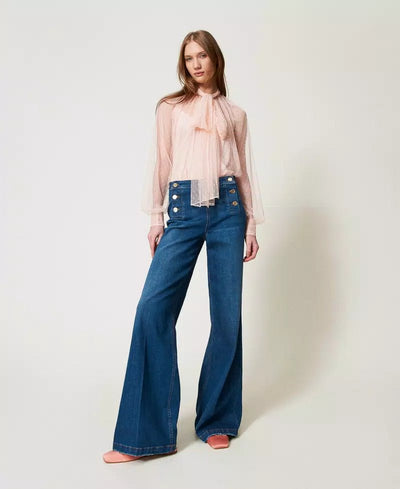 Twinset Jeans flared con bottoni décor Jeans - Boutique Luisa Trendy