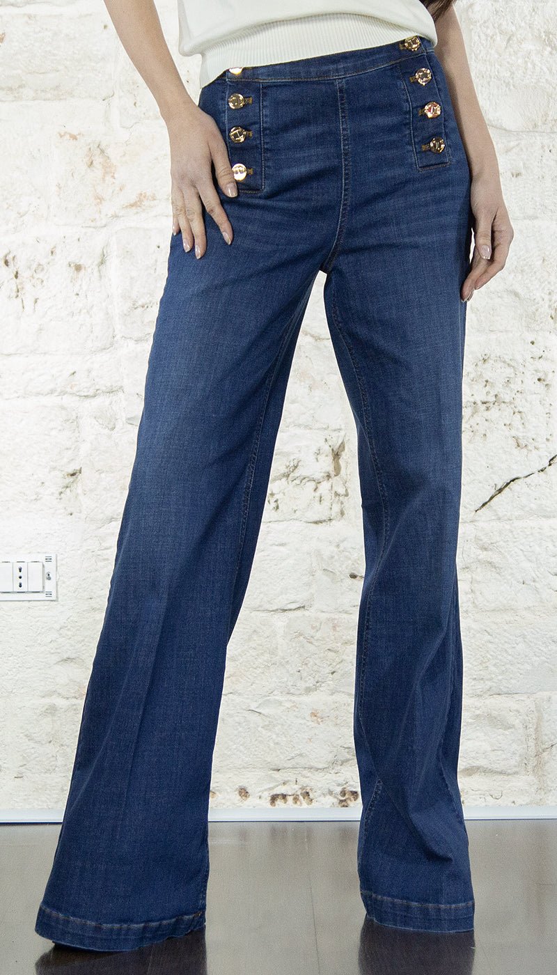 Twinset Jeans flared con bottoni décor Jeans - Boutique Luisa Trendy