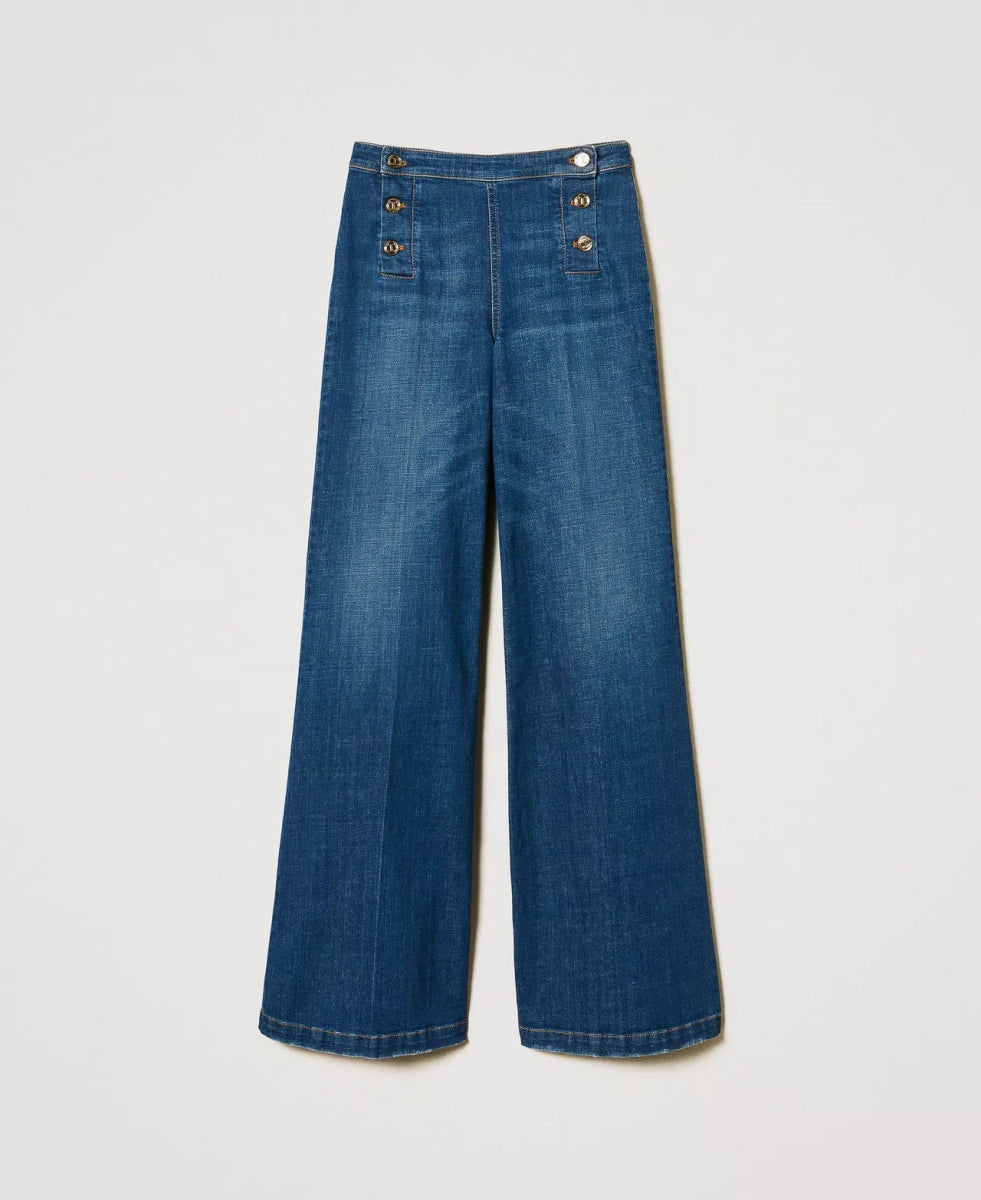 Twinset Jeans flared con bottoni décor Jeans - Boutique Luisa Trendy