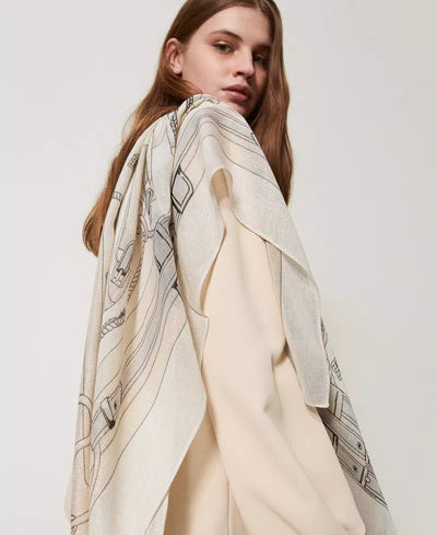 Twinset Kefiah con stampa catena sciarpe e foulard - Boutique Luisa Trendy