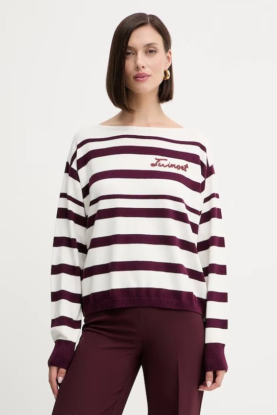 Twinset Maglia a righe in cotone e cashmere Maglie e cardigan Donna - Boutique Luisa Trendy