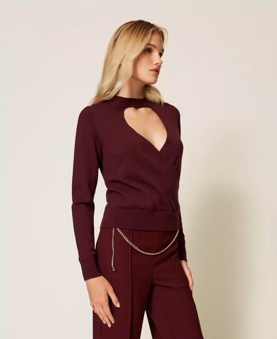 Twinset Maglia con cut - out e incrocio Maglie e cardigan Donna - Boutique Luisa Trendy
