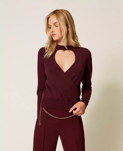 Twinset Maglia con cut - out e incrocio Maglie e cardigan Donna - Boutique Luisa Trendy