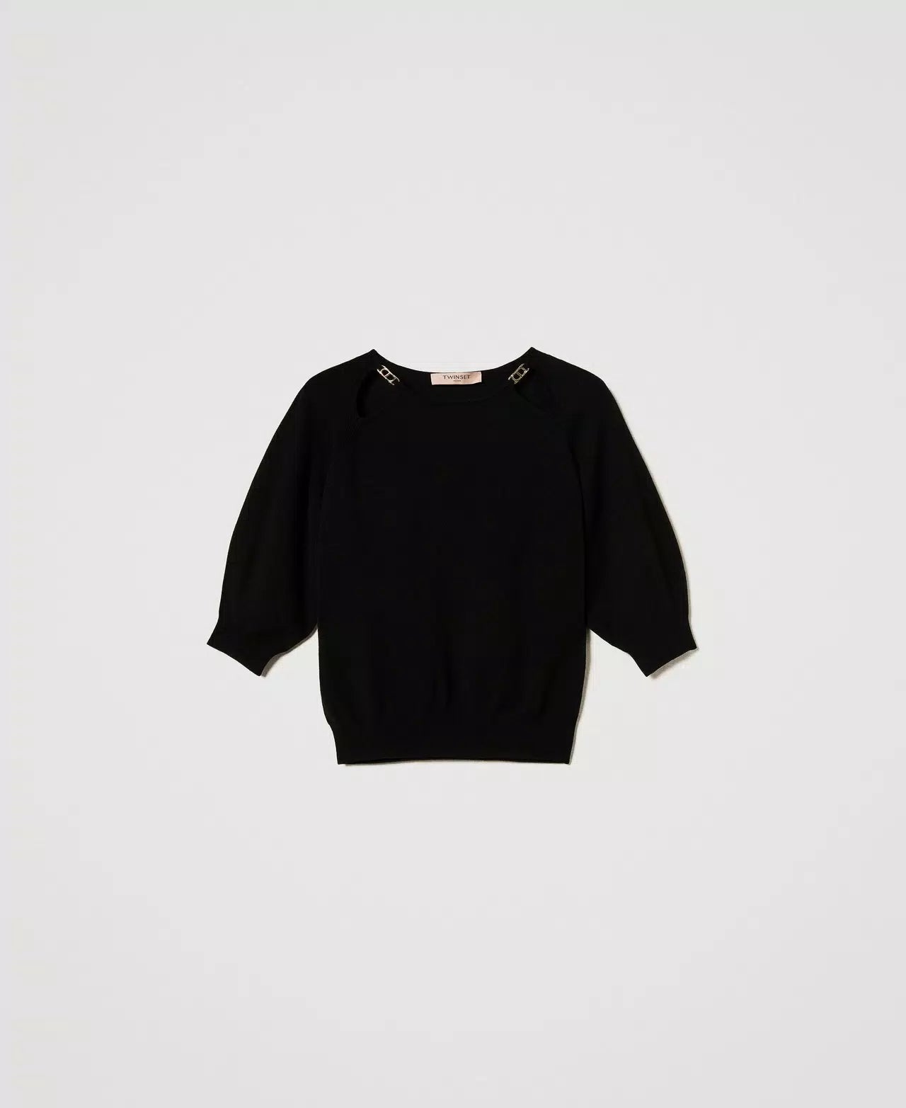 Twinset Maglia con cut-out e Oval T