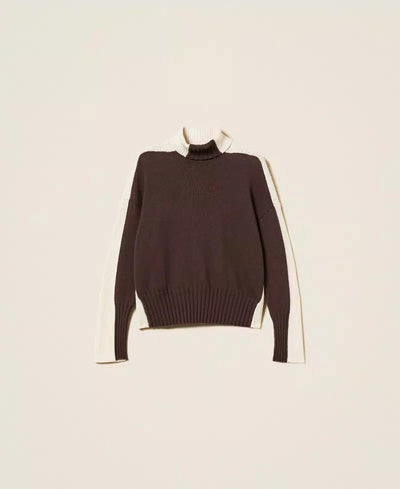 Twinset Maglia dolcevita in misto lana bicolor Maglie e cardigan Donna - Boutique Luisa Trendy