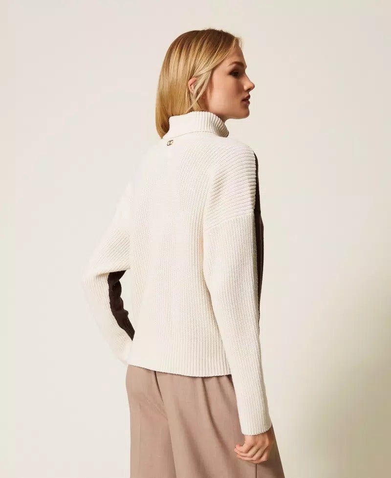 Twinset Maglia dolcevita in misto lana bicolor Maglie e cardigan Donna - Boutique Luisa Trendy