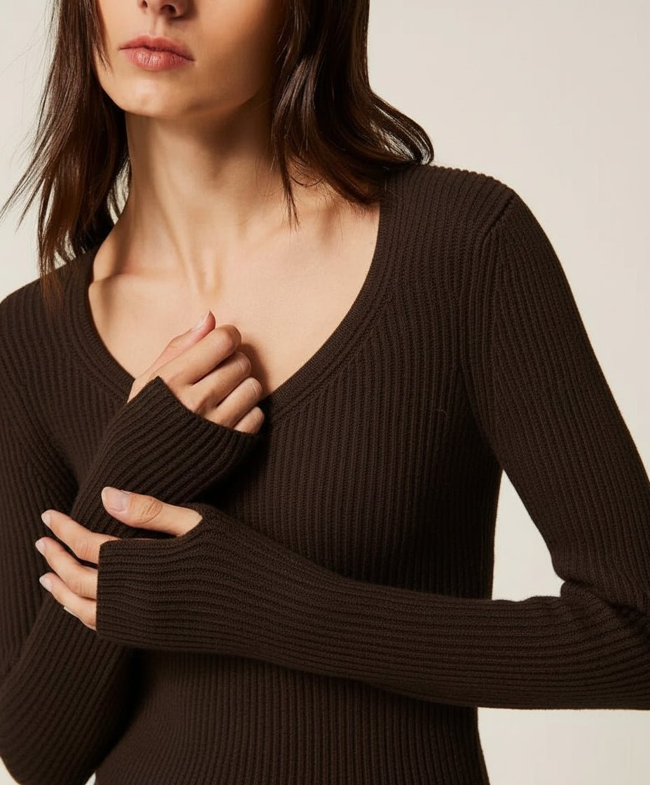 Twinset Maglia fitted a costine Maglie e cardigan Donna - Boutique Luisa Trendy