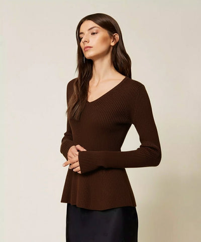 Twinset Maglia fitted a costine Maglie e cardigan Donna - Boutique Luisa Trendy