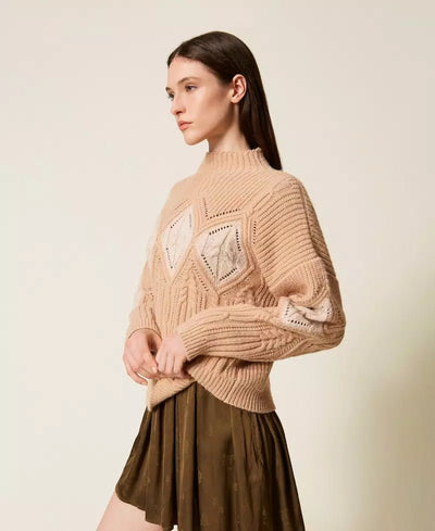Twinset Maglia in misto lana con intarsi Maglie e cardigan Donna - Boutique Luisa Trendy