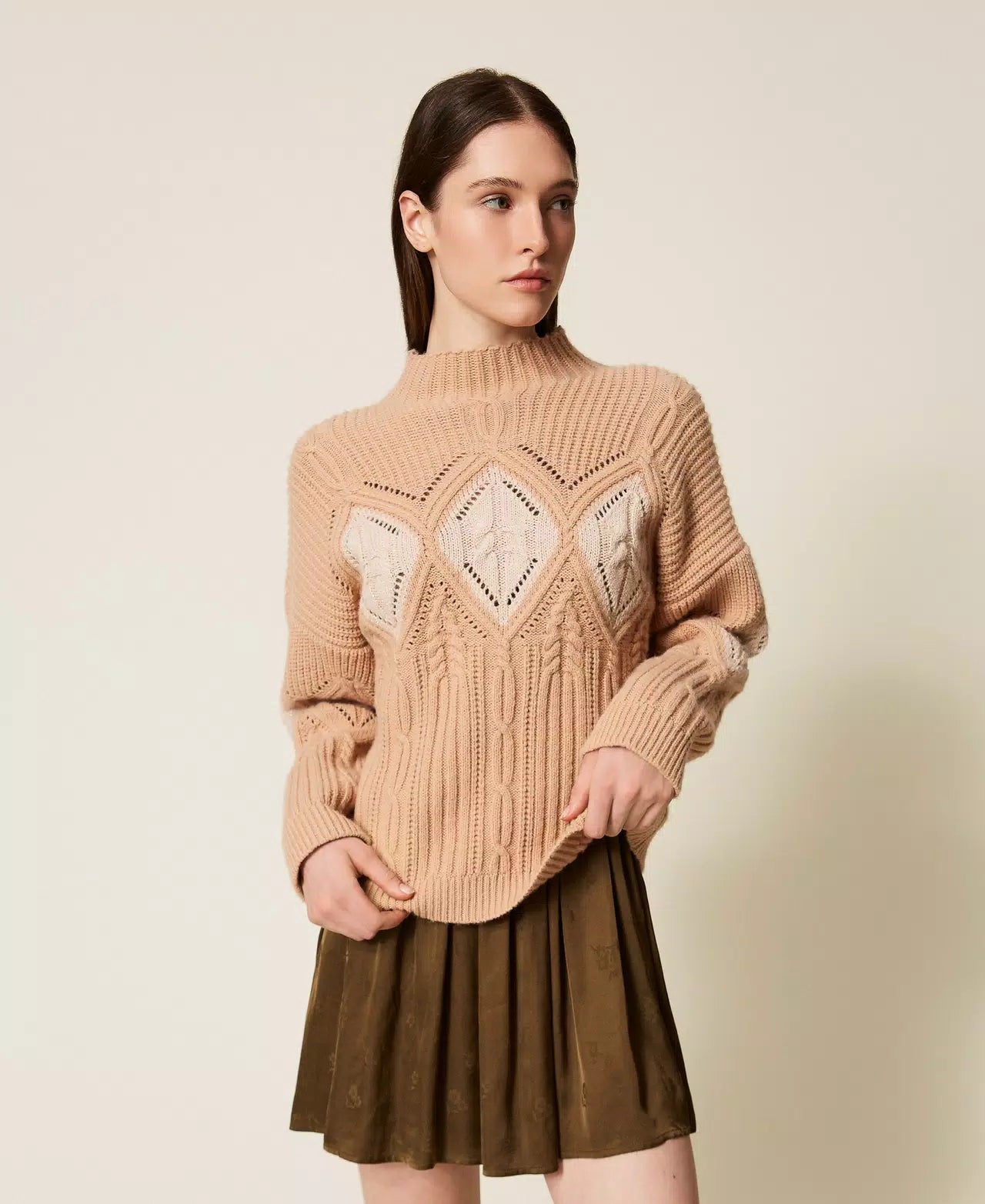 Twinset Maglia in misto lana con intarsi Maglie e cardigan Donna - Boutique Luisa Trendy