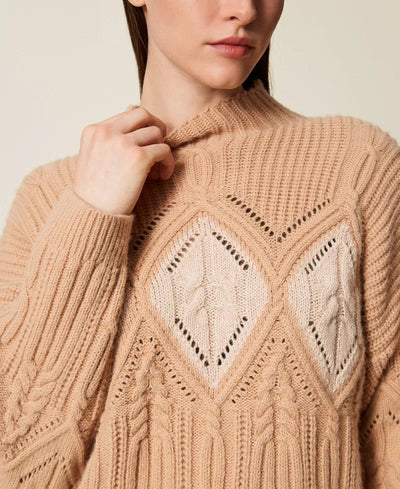 Twinset Maglia in misto lana con intarsi Maglie e cardigan Donna - Boutique Luisa Trendy