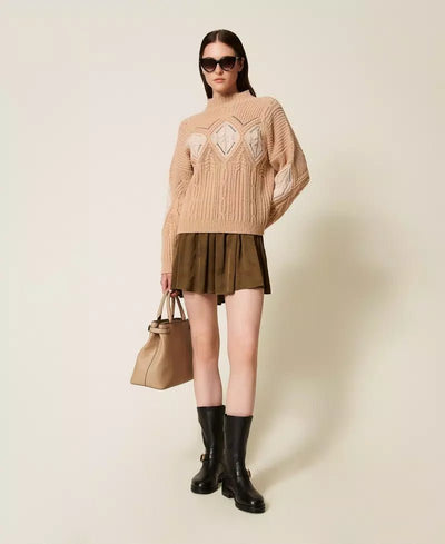 Twinset Maglia in misto lana con intarsi Maglie e cardigan Donna - Boutique Luisa Trendy