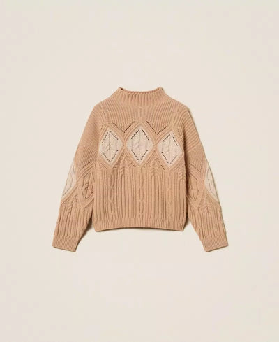 Twinset Maglia in misto lana con intarsi Maglie e cardigan Donna - Boutique Luisa Trendy