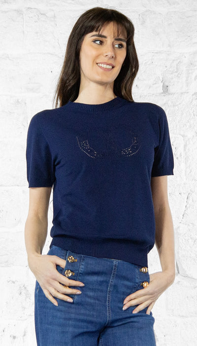 Twinset Maglia lupetto con logo Oval T Maglie e cardigan Donna - Boutique Luisa Trendy