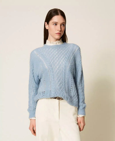 Twinset Maglia traforata in misto mohair Maglie e cardigan Donna - Boutique Luisa Trendy