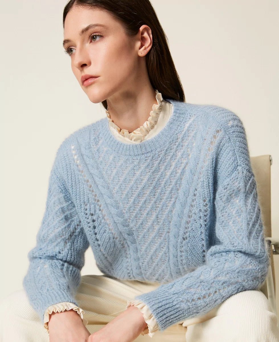 Twinset Maglia traforata in misto mohair Maglie e cardigan Donna - Boutique Luisa Trendy