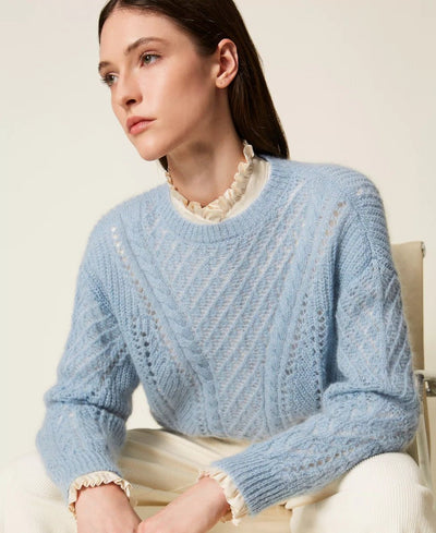 Twinset Maglia traforata in misto mohair Maglie e cardigan Donna - Boutique Luisa Trendy