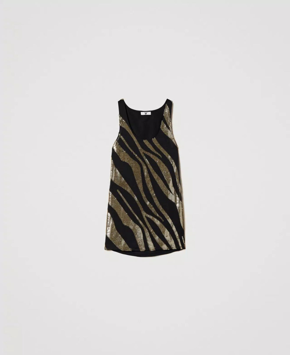 Twinset Maxi canotta con ricamo animalier T-Shirt e top - Boutique Luisa Trendy