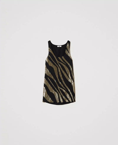 Twinset Maxi canotta con ricamo animalier T-Shirt e top - Boutique Luisa Trendy