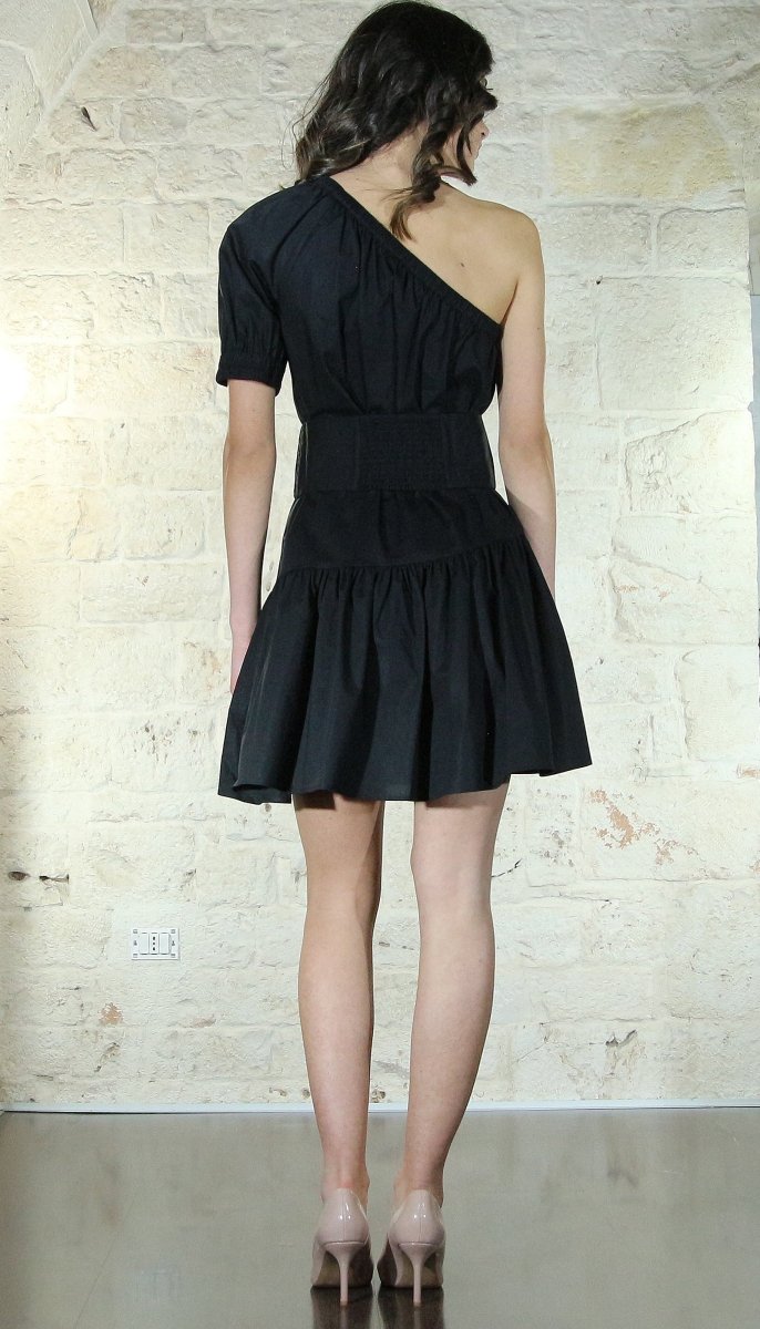 Twinset Milano Abito corto monospalla in popeline con Oval T Vestiti - Boutique Luisa Trendy