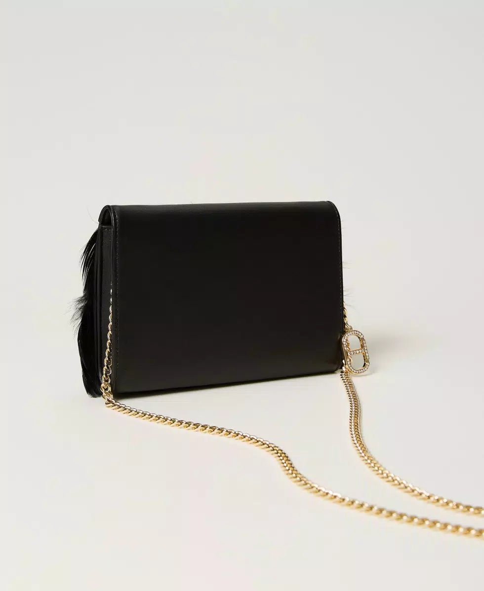 Twinset Milano Borsa clutch con piume e Oval T strass Borse e portafogli - Boutique Luisa Trendy